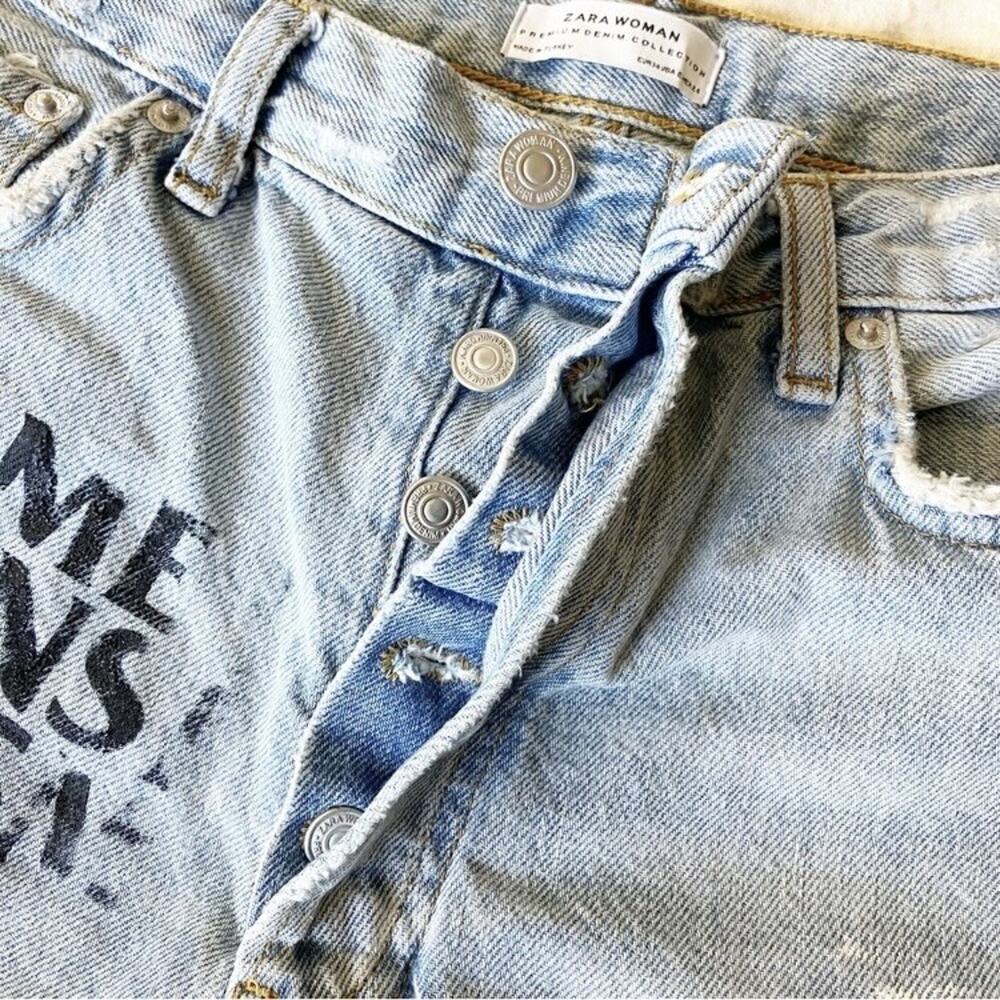 Zara 2 Jeans Femmes Against Trump Fascism LGBTQ Allies Femme - Picture 7 of 8